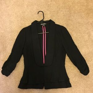 Black Ruffled Blazer